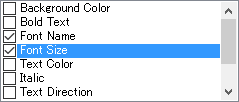 select font name and size